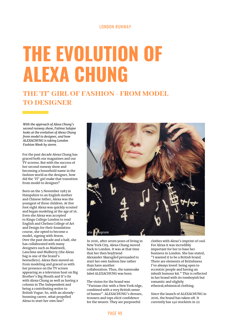 THE EVOLUTION OF ALEXA CHUNG